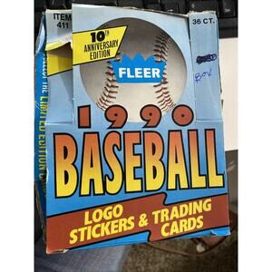 1990 Fleer Factory Sets Opened box of baseball cards preowned